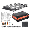 VEVOR Roof Rack Basket, 64 x 39 x 4.1 in, Universal Rooftop Cargo Carrier with 44.1 x 34.3 x 10.2 in Cargo Bag, Net, Ratchet Straps, 250 lbs Max Load Capacity Car Top Luggage Holder, for SUV Truck Car
