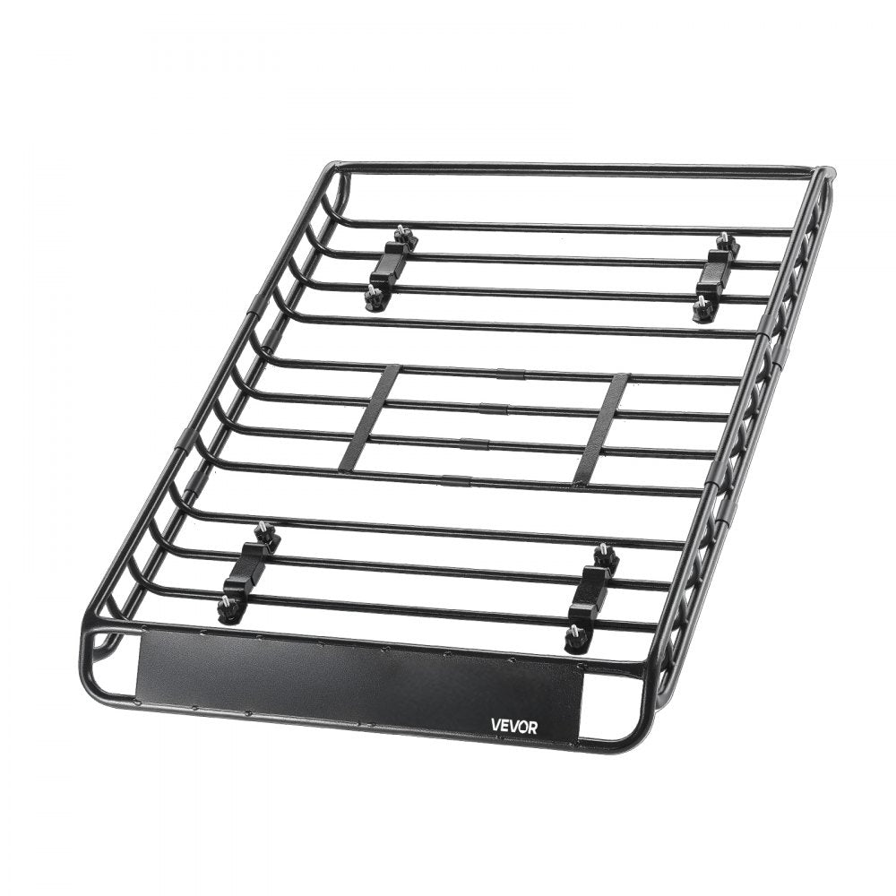 VEVOR Roof Rack Basket, 51 x 36 x 4.1 in, Universal Rooftop Cargo Carrier with 1120 x 870 x 260 mm Cargo Bag, Net, Ratchet Straps, 200 lbs Max Load Capacity Car Top Luggage Holder, for SUV Truck Car