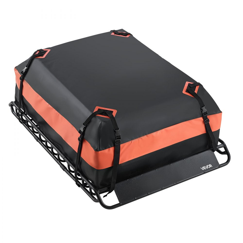 VEVOR Roof Rack Basket, 51 x 36 x 4.1 in, Universal Rooftop Cargo Carrier with 1120 x 870 x 260 mm Cargo Bag, Net, Ratchet Straps, 200 lbs Max Load Capacity Car Top Luggage Holder, for SUV Truck Car