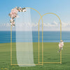 VEVOR Wedding Arch Backdrop Stand, 7.2FT & 6FT, Set of 2 Stand with Case Connection & Chassis Crossbar Design, Easy-to-Assemble Gold Stand with Premium Metal, Fit for Birthday, Celebration, Holiday