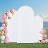 VEVOR Wedding Arch Backdrop Stand, Set of 3, Metal Stable Stand with Case Connection & Chassis Crossbar Design, Easy-to-Assemble Gold Stand with Premium Gauze, Fit for Birthday, Celebration, Holiday