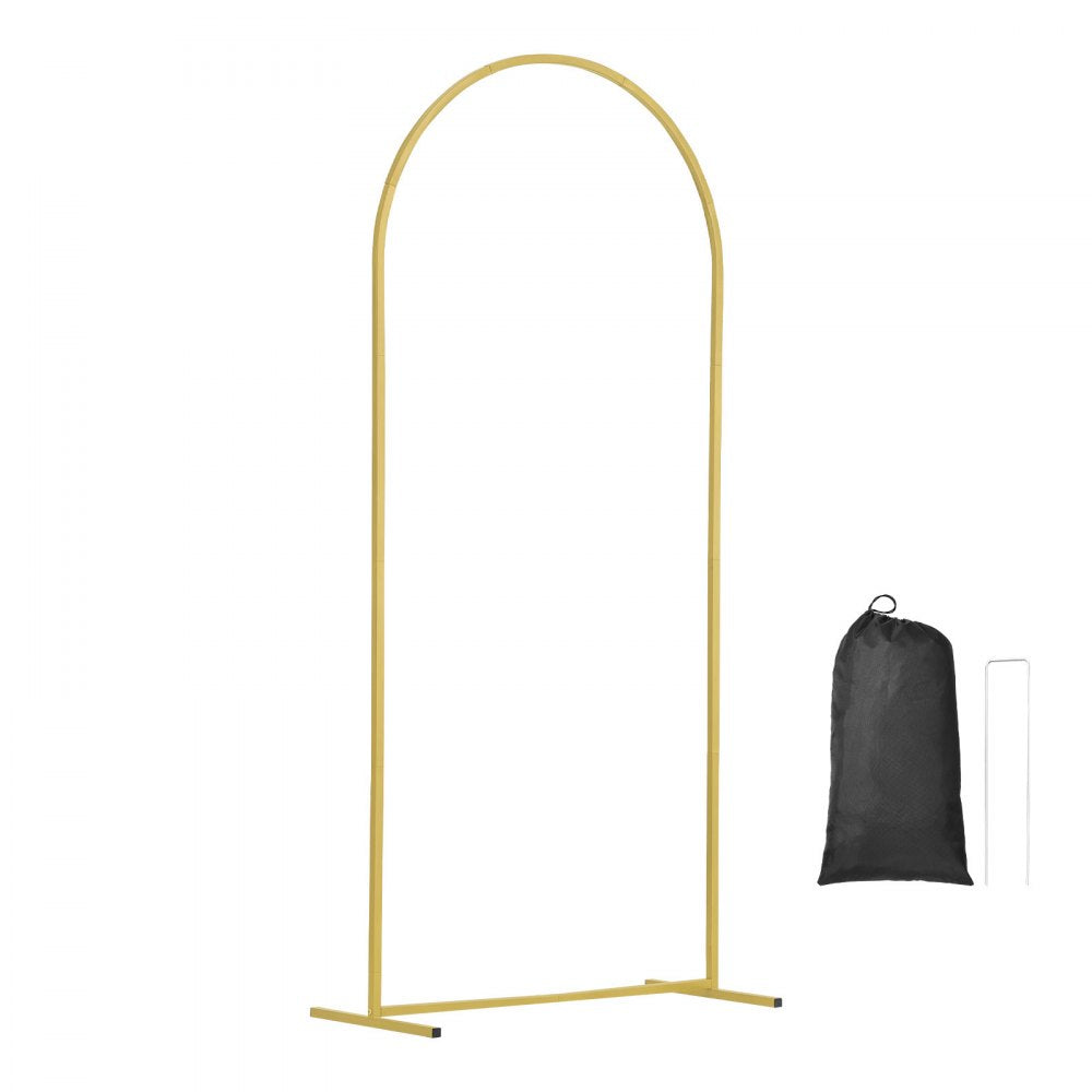 VEVOR Wedding Arch Backdrop Stand, Set of 3, Metal Stable Stand with Case Connection & Chassis Crossbar Design, Easy-to-Assemble Gold Stand with Premium Gauze, Fit for Birthday, Celebration, Holiday