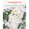VEVOR Artificial Wedding Arch Flowers Kit, White Wedding Arch Flowers with Drapes Kit (Pack of 3) - 2 Pcs Floral Arrangement, 1 Pcs Sheer Drapes, for Ceremony Bouquets Reception Backdrop Decoration