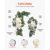 VEVOR Artificial Wedding Arch Flowers Kit, White Wedding Arch Flowers with Drapes Kit (Pack of 3) - 2 Pcs Floral Arrangement, 1 Pcs Sheer Drapes, for Ceremony Bouquets Reception Backdrop Decoration