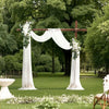 VEVOR Artificial Wedding Arch Flowers Kit, White Wedding Arch Flowers with Drapes Kit (Pack of 3) - 2 Pcs Floral Arrangement, 1 Pcs Sheer Drapes, for Ceremony Bouquets Reception Backdrop Decoration