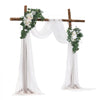 VEVOR Artificial Wedding Arch Flowers Kit, White Wedding Arch Flowers with Drapes Kit (Pack of 4) - 2 Pcs Floral Arrangement, 2 Pcs Sheer Drapes, for Ceremony Bouquets Reception Backdrop Decoration