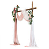 VEVOR Artificial Wedding Arch Flowers Kit, Pink Wedding Arch Flowers with Drapes Kit (Pack of 4) - 2 Pcs Floral Arrangement, 2 Pcs Sheer Drapes, for Ceremony Bouquets Reception Backdrop Decoration