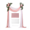 VEVOR Artificial Wedding Arch Flowers Kit, Pink Wedding Arch Flowers with Drapes Kit (Pack of 4) - 2 Pcs Floral Arrangement, 2 Pcs Sheer Drapes, for Ceremony Bouquets Reception Backdrop Decoration