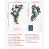 VEVOR Artificial Wedding Arch Flowers Kit, Blue Wedding Arch Flowers with Drapes Kit (Pack of 4) - 2 Pcs Floral Arrangement, 2 Pcs Sheer Drapes, for Ceremony Bouquets Reception Backdrop Decoration