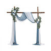 VEVOR Artificial Wedding Arch Flowers Kit, Blue Wedding Arch Flowers with Drapes Kit (Pack of 4) - 2 Pcs Floral Arrangement, 2 Pcs Sheer Drapes, for Ceremony Bouquets Reception Backdrop Decoration