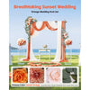 VEVOR Artificial Wedding Arch Flowers Kit, Orange Wedding Arch Flowers with Drapes Kit (Pack of 5) - 2 Pcs Floral Arrangement, 3 Pcs Sheer Drapes, for Ceremony Bouquets Reception Backdrop Decoration