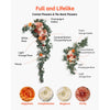 VEVOR Artificial Wedding Arch Flowers Kit, Orange Wedding Arch Flowers with Drapes Kit (Pack of 5) - 2 Pcs Floral Arrangement, 3 Pcs Sheer Drapes, for Ceremony Bouquets Reception Backdrop Decoration