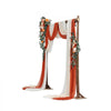 VEVOR Artificial Wedding Arch Flowers Kit, Orange Wedding Arch Flowers with Drapes Kit (Pack of 5) - 2 Pcs Floral Arrangement, 3 Pcs Sheer Drapes, for Ceremony Bouquets Reception Backdrop Decoration
