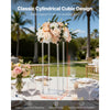 VEVOR Wedding Flower Stand, 10PCS 19.69-inch Column Flower Stand, Floral Stands with Acrylic Laminate, Cylindrical Cubic Floral Display Rack for Wedding, Party, Birthday, Home, Centerpiece Stands