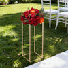VEVOR Wedding Flower Stand, 10PCS 23.62-inch Column Flower Stand, Floral Stands with Metal Laminate, Rectangular Floral Display Rack for Wedding, Party, Birthday, Home, French Gold Stands