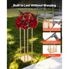 VEVOR Wedding Flower Stand, 10PCS 23.62-inch Column Flower Stand, Floral Stands with Metal Laminate, Cylindrical Cubic Floral Display Rack for Wedding, Party, Birthday, Home, French Gold Stands
