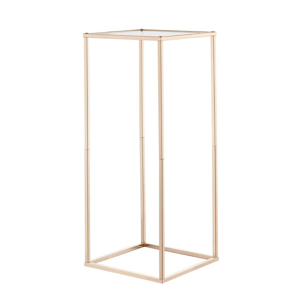 VEVOR Wedding Flower Stand, 10PCS 23.62-inch Column Flower Stand, Floral Stands with Acrylic Laminate, Rectangular Floral Display Rack for Wedding, Party, Birthday, Home, French Gold Stands