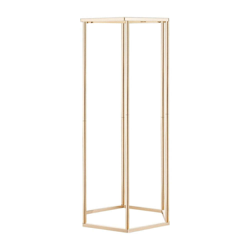 VEVOR Wedding Flower Stand, 10PCS 23.62-inch Column Flower Stand, Floral Stands with Acrylic Laminate, Hexagonal Cubic Floral Display Rack for Wedding, Party, Birthday, Home, French Gold Stands