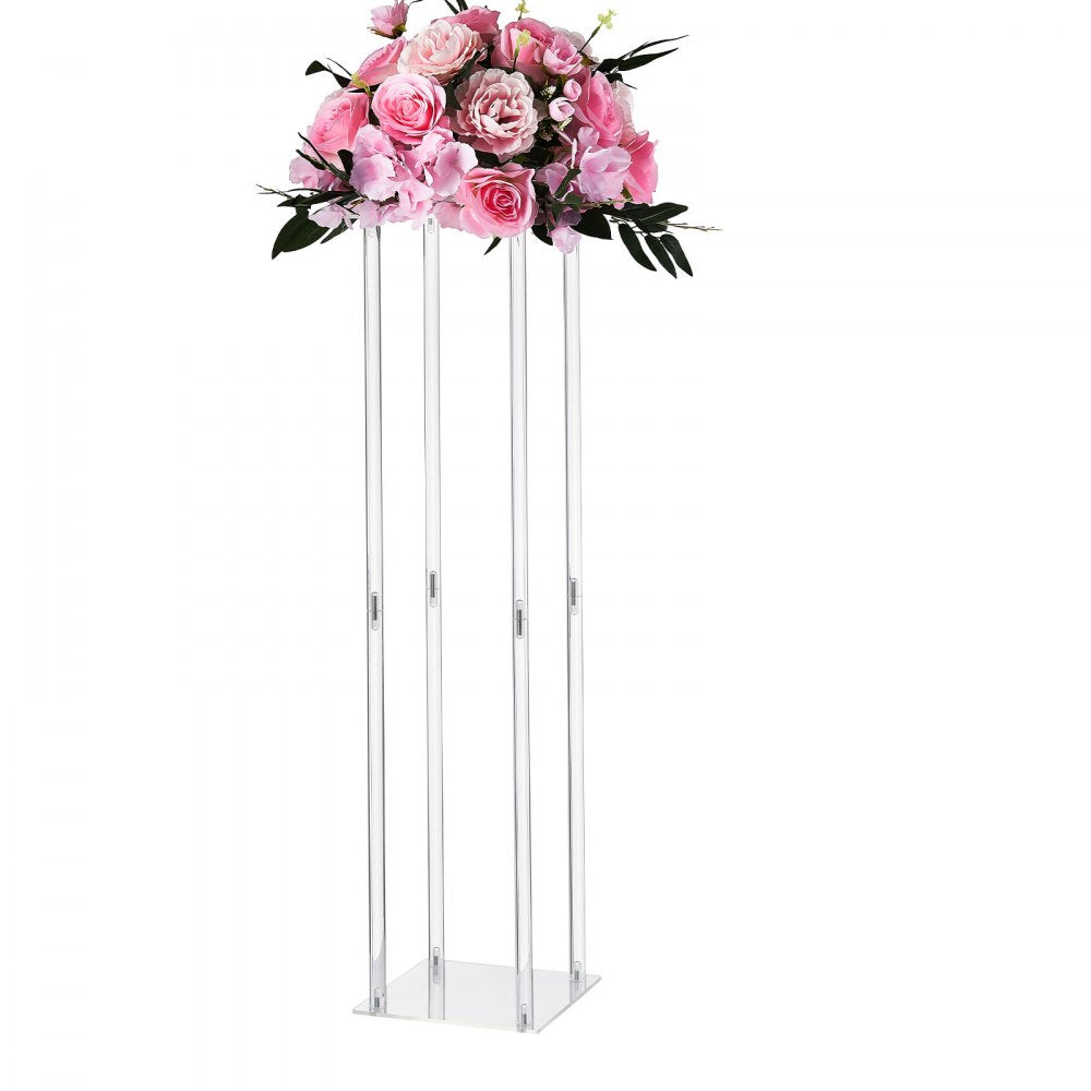 VEVOR Wedding Flower Stand, 10PCS 31.5-inch Column Flower Stand, Floral Stands with Acrylic Laminate, Cylindrical Cubic Floral Display Rack for Wedding, Party, Birthday, Home, Centerpiece Stands