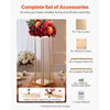 VEVOR Wedding Flower Stand, 10PCS 31.5-inch Column Flower Stand, Floral Stands with Metal Laminate, Cylindrical Cubic Floral Display Rack for Wedding, Party, Birthday, Home, French Gold Stands