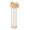 VEVOR Wedding Flower Stand, 10PCS 31.5-inch Column Flower Stand, Floral Stands with Metal Laminate, Cylindrical Cubic Floral Display Rack for Wedding, Party, Birthday, Home, French Gold Stands