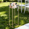 VEVOR Wedding Flower Stand, 10PCS 31.5-inch Column Flower Stand, Floral Stands with Metal Laminate, Rectangular Floral Display Rack for Wedding, Party, Birthday, Home, French Gold Stands