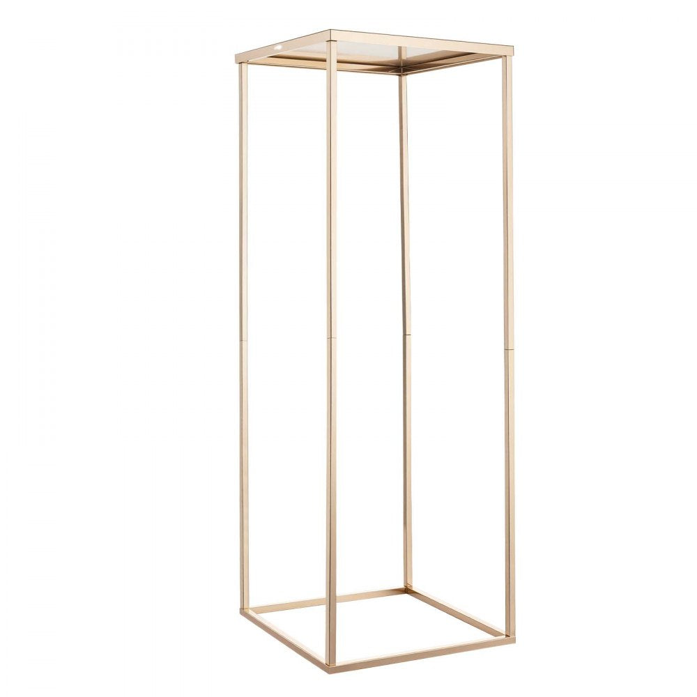 VEVOR Wedding Flower Stand, 10PCS 31.5-inch Column Flower Stand, Floral Stands with Metal Laminate, Rectangular Floral Display Rack for Wedding, Party, Birthday, Home, French Gold Stands