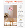 VEVOR Wedding Flower Stand, 10PCS 31.5-inch Column Flower Stand, Floral Stands with Acrylic Laminate, Hexagonal Cubic Floral Display Rack for Wedding, Party, Birthday, Home, French Gold Stands