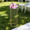 VEVOR Wedding Flower Stand, 10PCS 31.5-inch Column Flower Stand, Floral Stands with Acrylic Laminate, Hexagonal Cubic Floral Display Rack for Wedding, Party, Birthday, Home, French Gold Stands