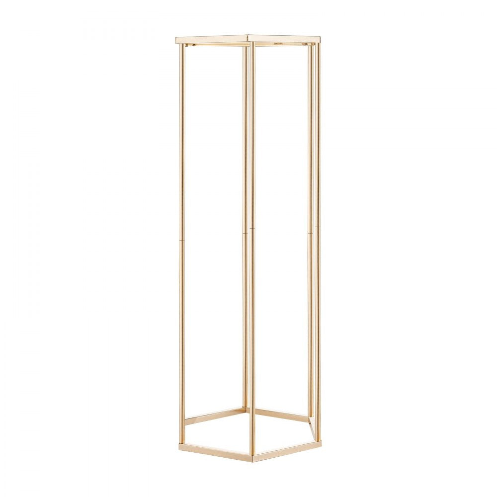 VEVOR Wedding Flower Stand, 10PCS 31.5-inch Column Flower Stand, Floral Stands with Acrylic Laminate, Hexagonal Cubic Floral Display Rack for Wedding, Party, Birthday, Home, French Gold Stands