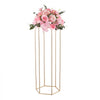 VEVOR Wedding Flower Stand, 10PCS 31.5-inch Column Flower Stand, Floral Stands with Acrylic Laminate, Hexagonal Cubic Floral Display Rack for Wedding, Party, Birthday, Home, French Gold Stands