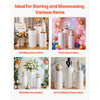 VEVOR Wedding Flower Stand, 3PCS 23.62/29.53/35.43 inch Round Cylinder Plinth, White Pedestal Stand with PVC Lid, Cylindrical Pedestal Stands for Wedding, Party, Birthday, Art Decor, 33.07 lbs Load