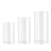 VEVOR Wedding Flower Stand, 3PCS 23.62/29.53/35.43 inch Round Cylinder Plinth, Clear Pedestal Stand with Transparent Acrylic Lid, Cylindrical Pedestal Stands for Wedding, Party, Birthday, Art Decor