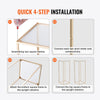 VEVOR 10PCS 31.5inch High Wedding Flower Stand, With Acrylic Laminate,Metal Vase Column Geometric Centerpiece Stands, Gold Rectangular Floral Display Rack for Events Reception, Party Decoration