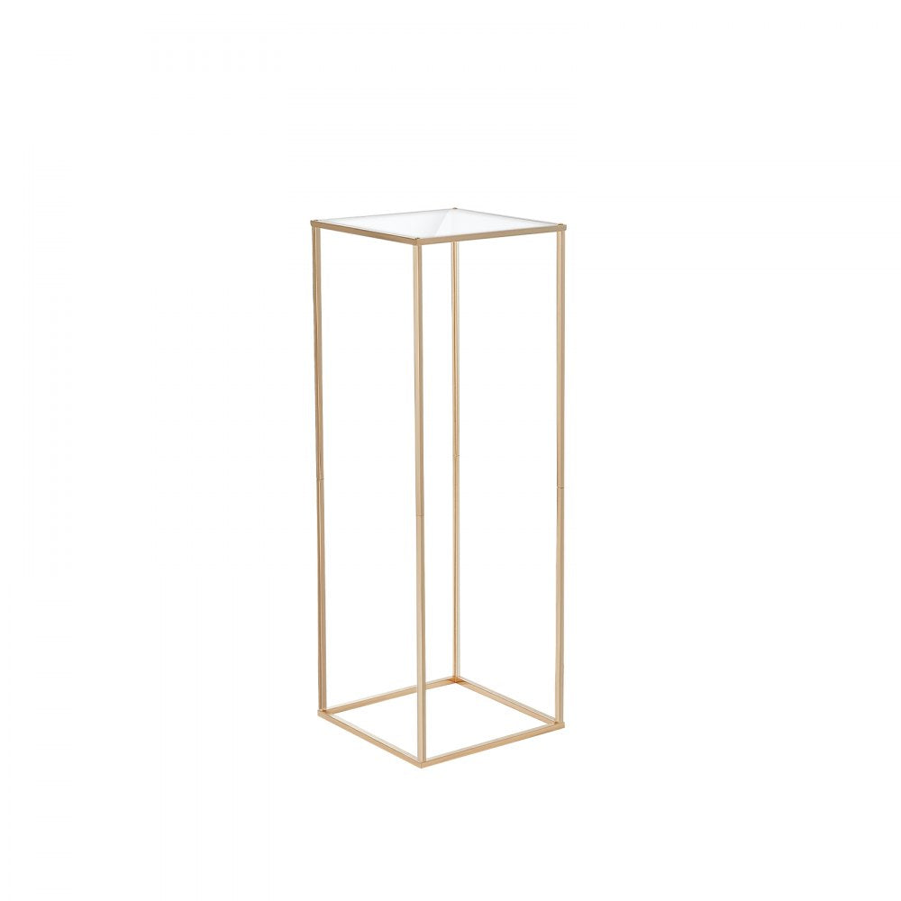 VEVOR 10PCS 31.5inch High Wedding Flower Stand, With Acrylic Laminate,Metal Vase Column Geometric Centerpiece Stands, Gold Rectangular Floral Display Rack for Events Reception, Party Decoration