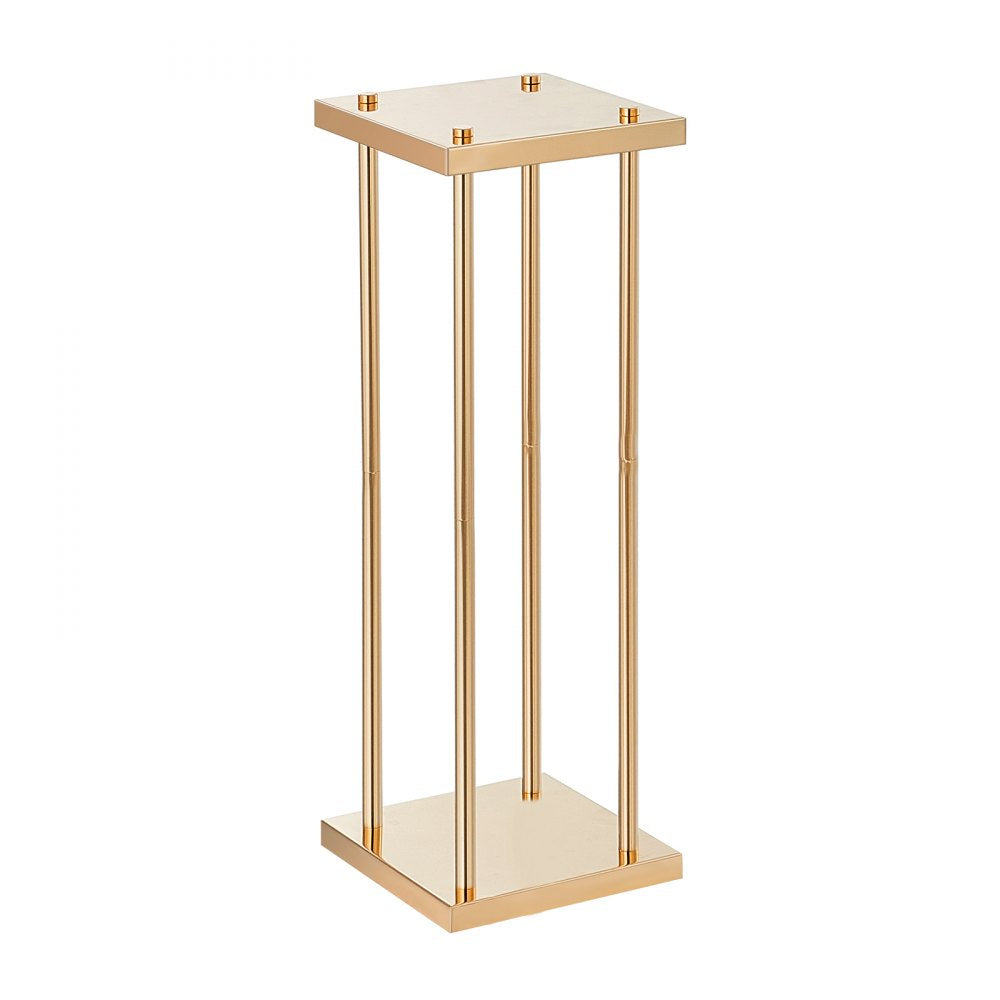 VEVOR 4PCS Gold Metal Column Wedding Flower Stand, 31.5inch High With Metal Laminate, Vase Geometric Centerpiece Stands, Cylindrical Floral Display Rack for Events Reception, Party Road Leads