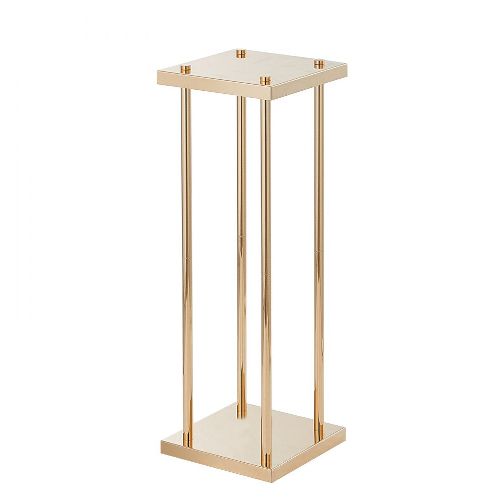 VEVOR 4PCS Gold Metal Column Wedding Flower Stand, 23.6inch High With Metal Laminate, Vase Geometric Centerpiece Stands, Cylindrical Floral Display Rack for Events Reception, Party Road Leads