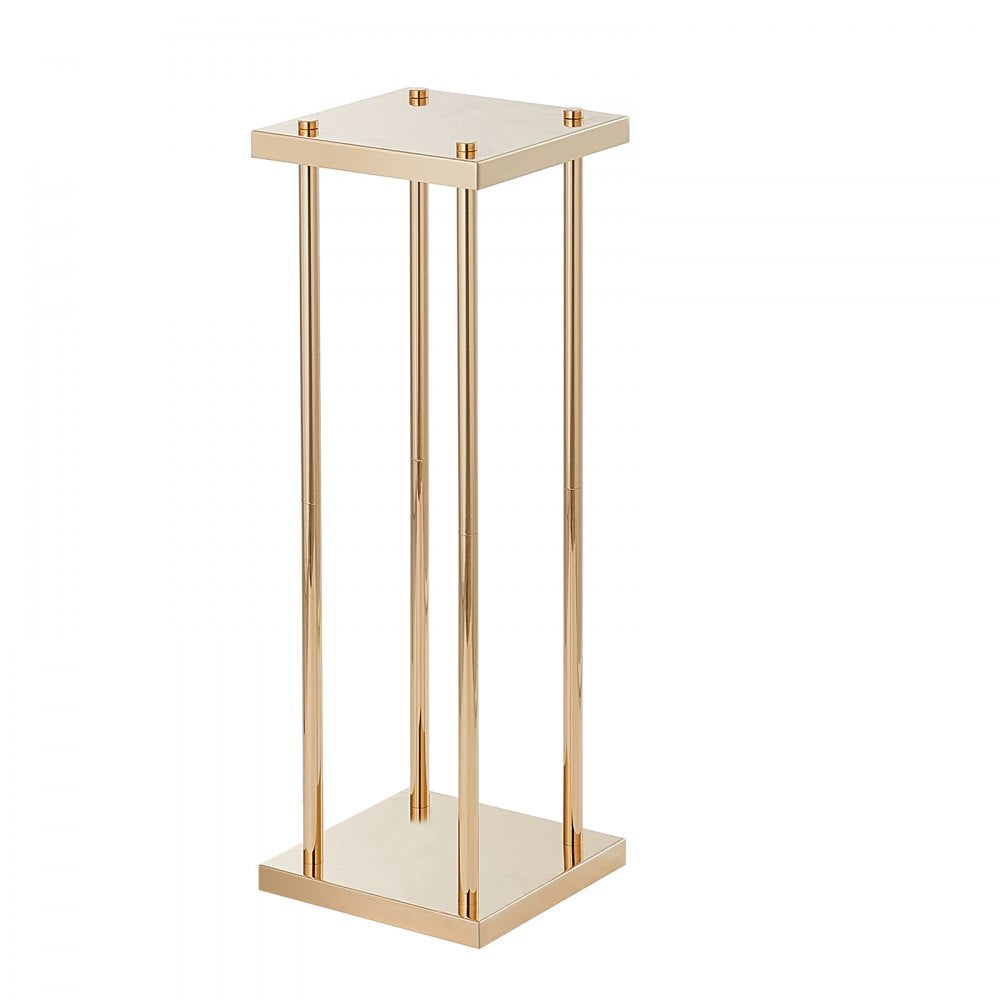 VEVOR 4PCS Gold Metal Column Wedding Flower Stand, 23.6inch High With Metal Laminate, Vase Geometric Centerpiece Stands, Cylindrical Floral Display Rack for Events Reception, Party Road Leads