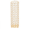 VEVOR 16 PCS Crystal Wedding Flower Vase, 10.24 in Tall Flower Table Centerpieces, Crystal Cylinder Banquet Vases Easy Installation, Versatile Arrangement Stand for Party Events Room Home Decor, Gold