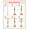 VEVOR 20 PCS Wedding Flower Vase, 13.4 in Tall Flower Table Centerpieces, Crystal Banquet Vases Easy Installation, Electroplated Finish, Versatile Arrangement Stand for Party Events Home Decor, Gold