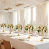 VEVOR 20 PCS Wedding Flower Vase, 13.4 in Tall Flower Table Centerpieces, Crystal Banquet Vases Easy Installation, Electroplated Finish, Versatile Arrangement Stand for Party Events Home Decor, Gold