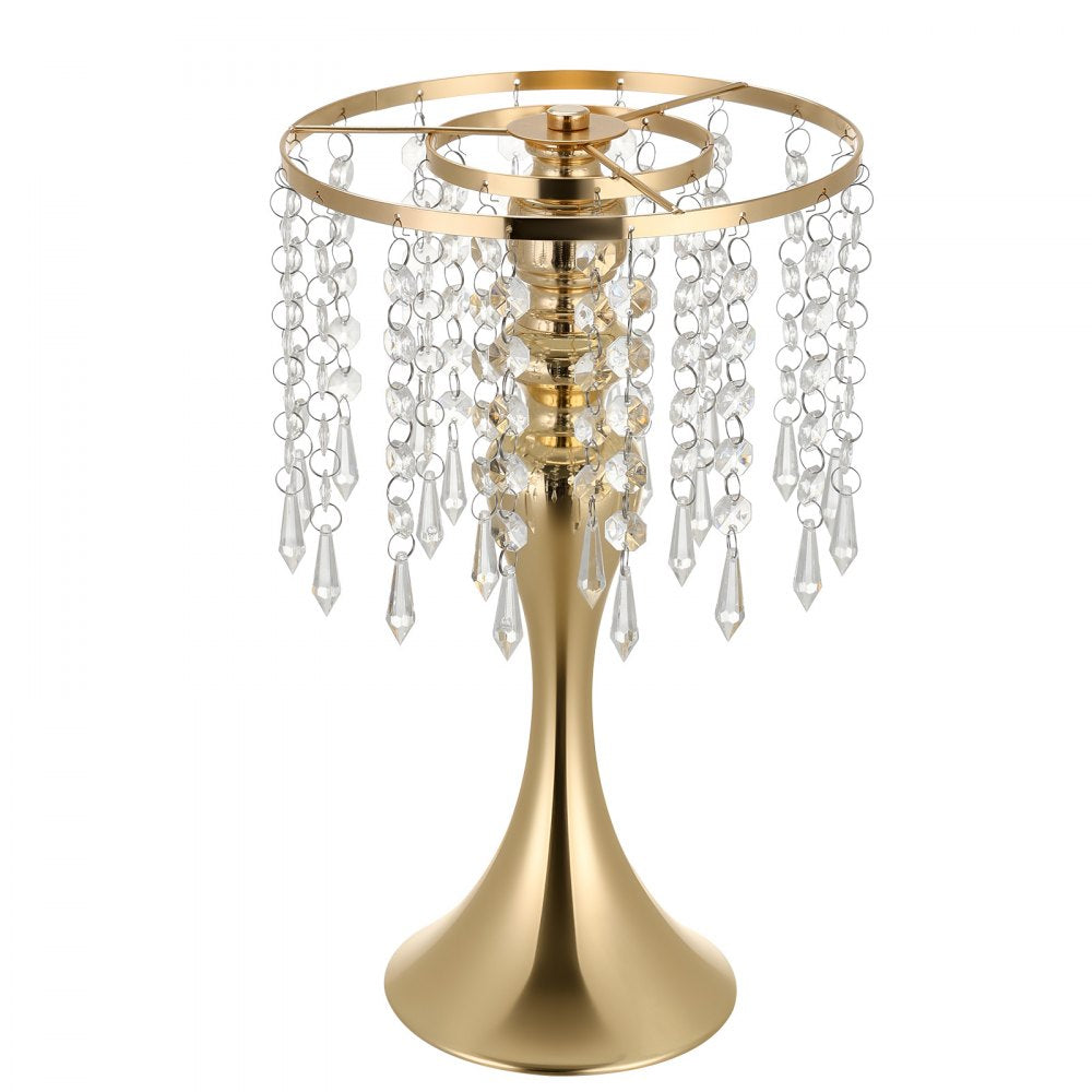 VEVOR 20 PCS Wedding Flower Vase, 13.4 in Tall Flower Table Centerpieces, Crystal Banquet Vases Easy Installation, Electroplated Finish, Versatile Arrangement Stand for Party Events Home Decor, Gold