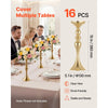 VEVOR 16 PCS Wedding Flower Vase, 15 in Tall Flower Table Centerpieces, Crystal Banquet Vases Easy Installation, Electroplated Versatile Arrangement Stand for Party Events Home Decor Reception, Gold