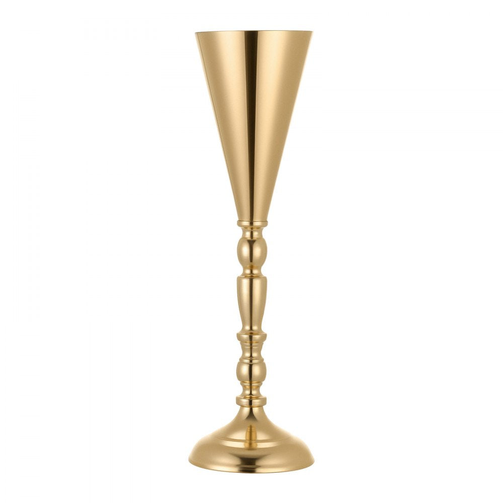 VEVOR 20 PCS Wedding Flower Vase, 16.9 in Tall Trumpet Flower Table Centerpieces, Banquet Vases Easy Installation, Electroplated Versatile Arrangement Stand for Party Events Home Decor Reception, Gold