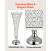 VEVOR 4 PCS Crystal Wedding Flower Vase, 20 in Tall Flower Table Centerpieces, Crystal Cylinder Banquet Vases Easy Installation, Versatile Arrangement Stand for Party Events Room Home Decor, Silver