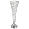 VEVOR 4 PCS Crystal Wedding Flower Vase, 20 in Tall Flower Table Centerpieces, Crystal Cylinder Banquet Vases Easy Installation, Versatile Arrangement Stand for Party Events Room Home Decor, Silver