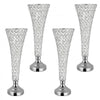 VEVOR 4 PCS Crystal Wedding Flower Vase, 20 in Tall Flower Table Centerpieces, Crystal Cylinder Banquet Vases Easy Installation, Versatile Arrangement Stand for Party Events Room Home Decor, Silver