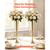VEVOR 12 PCS Wedding Flower Vase, 21.7 in Tall Trumpet Flower Table Centerpieces, Banquet Vases Easy Installation, Electroplated Versatile Arrangement Stand for Party Events Home Decor Reception, Gold