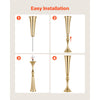 VEVOR 12 PCS Wedding Flower Vase, 21.7 in Tall Trumpet Flower Table Centerpieces, Banquet Vases Easy Installation, Electroplated Versatile Arrangement Stand for Party Events Home Decor Reception, Gold