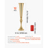 VEVOR 12 PCS Wedding Flower Vase, 21.7 in Tall Trumpet Flower Table Centerpieces, Banquet Vases Easy Installation, Electroplated Versatile Arrangement Stand for Party Events Home Decor Reception, Gold